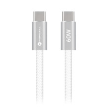 USB C į USB C laidas Forcell F-Energy QC4.0 PD 3A 60W Cafule Flat 1,2 m CCFN23 baltas