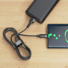 USB A–C laidas VEGER PD 5A 100W AC03 1,2 m juodas