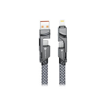 Cable 4in1 USB C / USB A to USB C / Lightning Forcell F-Energy QC PD 3A 60W 1 m C241 chrome Cable 4in1 USB C / USB A to USB C / Lightning Forcell F-Energy QC PD 3A 60W 1 m C241 chrome