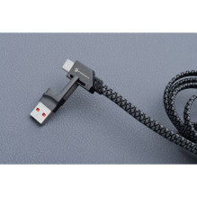 Laidas 4in1 USB C / USB A į USB C / Lightning Forcell F-Energy QC PD 3A 60W 1 m C241 chromuotas Laidas 4in1 USB C / USB A į USB C / Lightning Forcell F-Energy QC PD 3A 60W 1 m C241 chromuotas