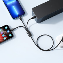 Laidas 3in1 USB A į Lightning / C tipo / Micro USB VEGER 2A 12W V303 1,2 m juodas