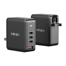 Įkroviklis - Minix P165 GaN Sieninis Įkroviklis 165 W, 3x USB-C, 1x USB-A, Juodas Įkroviklis - Minix P165 GaN Sieninis Įkroviklis 165 W, 3x USB-C, 1x USB-A, Juodas