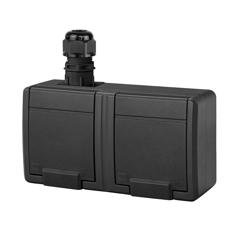 Dvivietis kištukinis lizdas ELEKTRO-PLAST AQUANT, IP65
