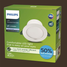 LED panel recessed Philips Diamond, 2.2W, 4K, LED, white