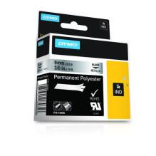 Label Tape - Dymo 18485 Permanent Adhesive Vinyl Black Metallic
