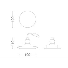 Built-in lamp recessed Philips FRESCO, 4.6W, GU10