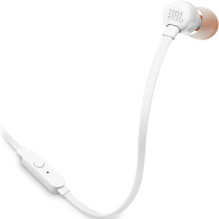 Laidinės ausinės su 3,5 mm lizdu JBL T110 baltos Laidinės ausinės su 3,5 mm lizdu JBL T110 baltos