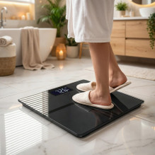 Bathroom scale ADLER AD 8194s STRIPES rechargeable USB-C Black Bathroom scale ADLER AD 8194s STRIPES rechargeable USB-C Black