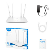 Wireless Router - Cudy WR1200 Dual-band 867 Mbit/s Fast Ethernet 4 Antennas White