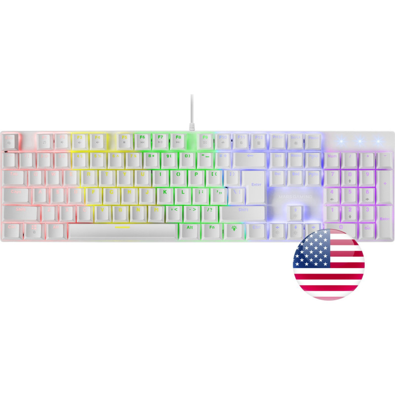 Mars Gaming MK422WRUS Spēļu Mehāniska Tastatūra RGB / Red Switch / US