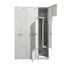 Metalinė persirengimo spintelė šešiavietė, dviejų lygių, L formos Rehalt Systems 1800 x 1200 x 500