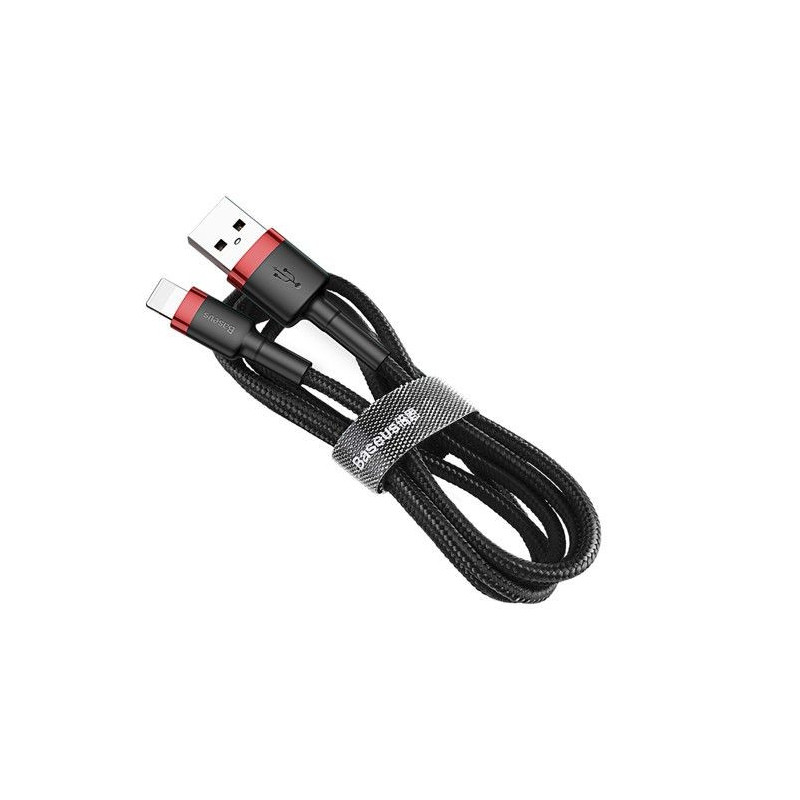 Baseus Cafule Cable durable nylon cable USB / Lightning QC3.0 1.5A 2M black-red (CALKLF-C19) Black