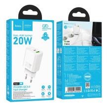 Hoco N61 Gentle PD20W+QC3.0 įkroviklis (EU) baltas Hoco N61 Gentle PD20W+QC3.0 įkroviklis (EU) baltas
