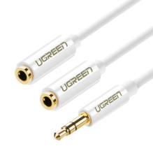Ugreen Ugreen cable cable headphone splitter mini jack 3.5 mm - 2 x mini jack 3.5 mm (2 x stereo output) 20cm white (AV1 Ugreen Ugreen cable cable headphone splitter mini jack 3.5 mm - 2 x mini jack 3.5 mm (2 x stereo output) 20cm white (AV1