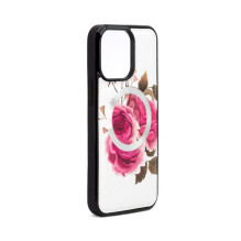 „Evelatus“ odinis dėklas „Apple iPhone 14 Pro Max“, baltas, su užtrauktuku ir gėlėmis „Evelatus“ odinis dėklas „Apple iPhone 14 Pro Max“, baltas, su užtrauktuku ir gėlėmis