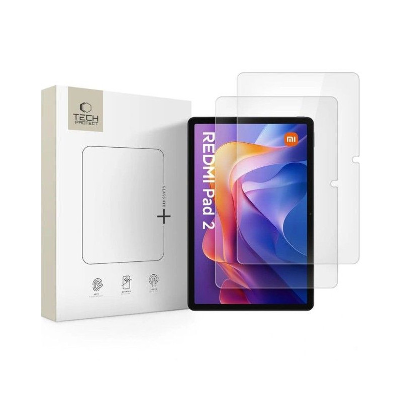 „Tech-Protect Xiaomi REDMI PAD 2 / SE 11.0“ skaidraus stiklo FIT+ 2 vnt. pakuotė, skaidri
