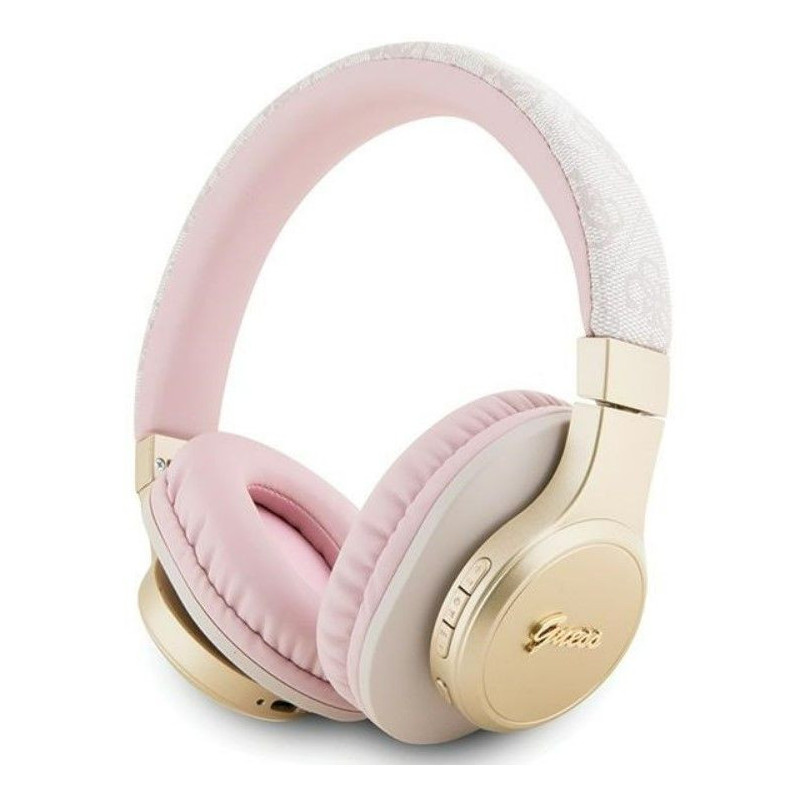 „Guess“ PU odos 4G Script Logo BT5.3 stereo ausinės, rožinės