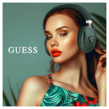 „Guess“ ausinės BT Saffiano Metallic Triangle Logo Khaki spalvos „Guess“ ausinės BT Saffiano Metallic Triangle Logo Khaki spalvos