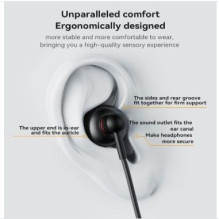 yesido YH48 Aluminum Alloy In-ear Earphone With Remote Control IP Interface Wired Headphone Black