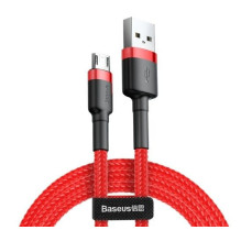 Baseus Cafule kabelis, patvarus nailono pintas laidas, USB / micro USB QC3.0 2.4A, 1M, raudonas