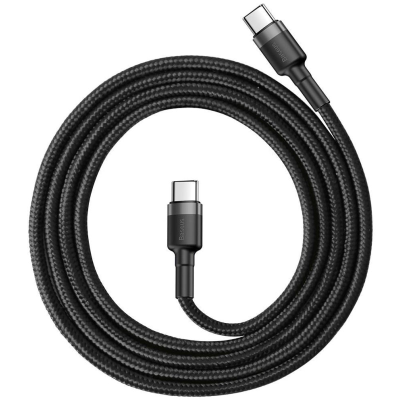Baseus USB-C į USB-C 1M LAIDAS / PILKAS / JUODAS CATKLF-GG1