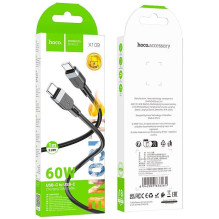 Hoco X109 Energy 60W silikoninis įkrovimo duomenų kabelis C-C (L 1M), juodas Hoco X109 Energy 60W silikoninis įkrovimo duomenų kabelis C-C (L 1M), juodas