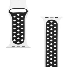 Tactical Apple Watch 42 / 44 / 45mm Double Silicone Strap White Black Tactical Apple Watch 42 / 44 / 45mm Double Silicone Strap White Black