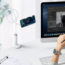 Ugreen Ugreen universal holder stand phone holder tablet (up to 12cm wide) tripod lazy holder with flexible arm white (3 Ugreen Ugreen universal holder stand phone holder tablet (up to 12cm wide) tripod lazy holder with flexible arm white (3