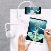 Ugreen Ugreen universal holder stand phone holder tablet (up to 12cm wide) tripod lazy holder with flexible arm white (3 Ugreen Ugreen universal holder stand phone holder tablet (up to 12cm wide) tripod lazy holder with flexible arm white (3
