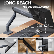 MONITOR ACC DESK MOUNT / 17-45" GRAPHITE G95-G ONKRON