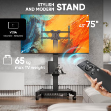 TV SET ACC MOBILE STAND / 43-75" / BLACK TS1552E-B ONKRON TV SET ACC MOBILE STAND / 43-75" / BLACK TS1552E-B ONKRON