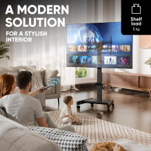 TV SET ACC MOBILE STAND / 43-75" / BLACK TS1552E-B ONKRON TV SET ACC MOBILE STAND / 43-75" / BLACK TS1552E-B ONKRON