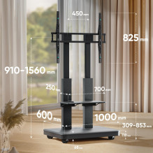 TV SET ACC MOBILE STAND / 50-120 / BLACK TS2811E-B ONKRON TV SET ACC MOBILE STAND / 50-120 / BLACK TS2811E-B ONKRON
