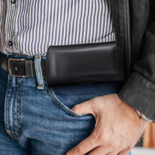 ROYAL universal horizontal leather belt holster size M for IPHONE 12 MINI / 13 MINI / SAMSUNG A40 / S8 / XIAOMI 12 / Red ROYAL universal horizontal leather belt holster size M for IPHONE 12 MINI / 13 MINI / SAMSUNG A40 / S8 / XIAOMI 12 / Red
