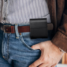 ROYAL universal horizontal leather belt holster size V for SAMSUNG FLIP 1 / 2 / 3 / 4 / HUAWEI P50 Pocket / MOTOROLA RAZ