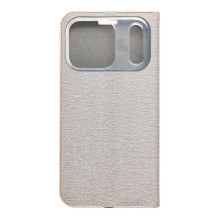 iPhone 17 PRO Luna Book atverčiamas dėklas, auksinis, sidabrinis iPhone 17 PRO Luna Book atverčiamas dėklas, auksinis, sidabrinis