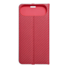 iPhone 17 AIR Luna Book atverčiamas dėklas, anglies pluošto, raudonas iPhone 17 AIR Luna Book atverčiamas dėklas, anglies pluošto, raudonas