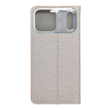 iPhone 17 PRO MAX Luna Book atverčiamas dėklas, auksinis, sidabrinis iPhone 17 PRO MAX Luna Book atverčiamas dėklas, auksinis, sidabrinis