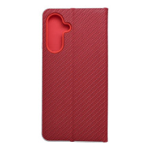 Atverčiamas dėklas, skirtas Samsung A17 Luna Book, anglies pluošto, raudonas Atverčiamas dėklas, skirtas Samsung A17 Luna Book, anglies pluošto, raudonas