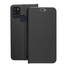 Atverčiamas dėklas, skirtas „Samsung A21s Luna Book“, anglies juodumo spalvos Atverčiamas dėklas, skirtas „Samsung A21s Luna Book“, anglies juodumo spalvos