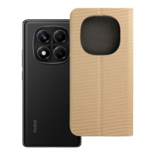 Atverčiamas dėklas Xiaomi Redmi NOTE 14 PRO 4G Sensitive Book telefonui, auksinis Atverčiamas dėklas Xiaomi Redmi NOTE 14 PRO 4G Sensitive Book telefonui, auksinis