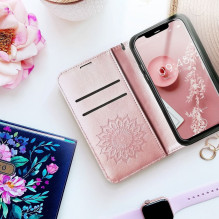 MEZZO dėklas, skirtas SAMSUNG A52 5G / A52 LTE (4G) / A52s 5G, mandala, rožinio aukso spalvos