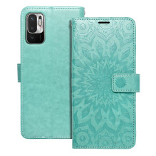 MEZZO knygų dėklas, skirtas XIAOMI Redmi Note 10 5G / Poco M3 Pro / Poco M3 Pro 5G mandala žalia