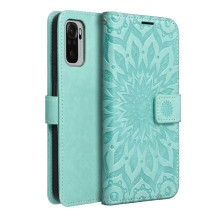 MEZZO knygų dėklas, skirtas XIAOMI Redmi Note 10 5G / Poco M3 Pro / Poco M3 Pro 5G mandala žalia