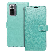 MEZZO dėklas, skirtas XIAOMI Redmi Note 10 Pro, mandalų žalias MEZZO dėklas, skirtas XIAOMI Redmi Note 10 Pro, mandalų žalias