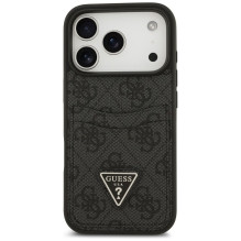 GUESS dėklas, skirtas IPHONE 17 Pro GUHCP17LP4TPK (4G dvigubos kortelės trikampis), juodas