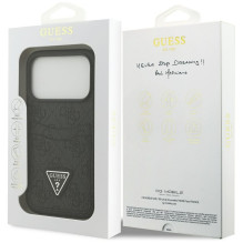 GUESS dėklas, skirtas IPHONE 17 Pro GUHCP17LP4TPK (4G dvigubos kortelės trikampis), juodas