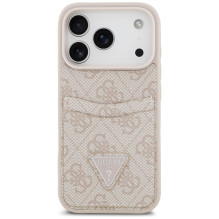 GUESS dėklas, skirtas IPHONE 17 Pro GUHCP17LP4TPP (4G dvigubos kortelės trikampis), rožinis GUESS dėklas, skirtas IPHONE 17 Pro GUHCP17LP4TPP (4G dvigubos kortelės trikampis), rožinis