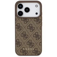 GUESS dėklas, skirtas IPHONE 17 Pro GUHCP17LG4GFBR (PU 4G Classic), rudas