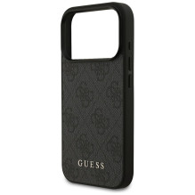 GUESS dėklas, skirtas IPHONE 17 Pro GUHCP17LG4GFGR (PU 4G Classic), juodas